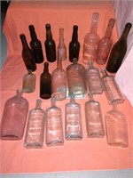 Vintage glass bottles some embossed
