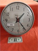 Vintage simplex glass face clock 13 in diameter