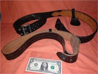 Two leather gun belts