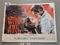 Vintage Gone With the Wind poster on cardboard
