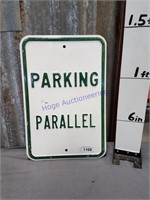 Parking Parallel metal sign