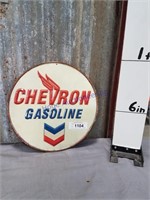 Chevron Gasoline metal sign