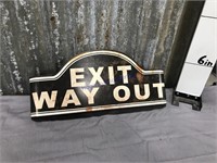 Exit Way out tin sign