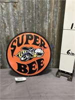 Super Bee round tin sign