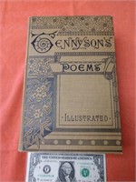 Antique 1888 Tenysons Poems Illustrated Book very