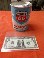 Full quart can of Phillips 66 aviation engine oil