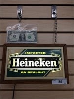 Small Heineken lighted bar sign works