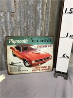 Plymouth Cuda tin sign