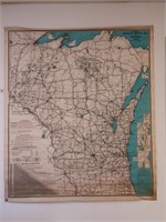 1933 Highway service map of Wisconsin by Western
