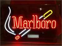 Neon Marlboro cigarette lighted sign works 21"x