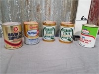 5 Assorted oil cans