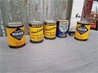 5 Assorted oil cans