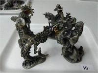 4 PEWTER MYTHS AND MAGIC FIGURES