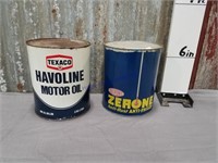 Texaco Havoline Motor Oil/DuPont Zerone cans