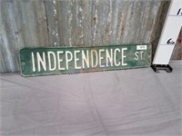Independence St. metal street sign