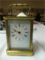 UNMARKED BRASS 4" CARRIAGE CLOCK