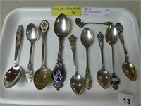 TRAY: 10 CND STERLING COLLECTOR'S TEASPOONS
