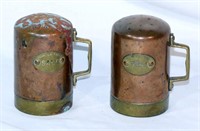 Vintage Copper Salt & Pepper Shakers