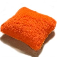 Orange Zipcode Design Lakisha Fur Throw Pillow
