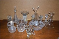 Oil and vinegar, candle holders, candy dishes
