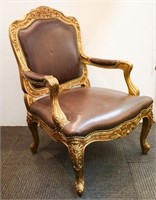 Louis XV-Manner Fauteuil Chair, Oversize