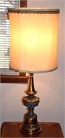 Pair of brass base lamps  - 40 in. tall