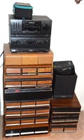 Cassette organizer set (19) with cassettes, and