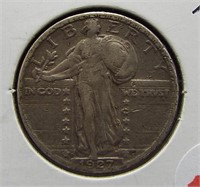 1927-D Standing Liberty Silver Quarter.