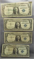 (4) 1957 $1 Silver Certificates.