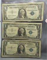 (6) $1 Silver Certificates. Dates: 1935H, 2-1957,
