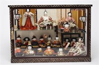 Japanese Vintage Dollhouse & Dolls, Glass & Wood