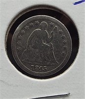 1845 Silver Half Dime.