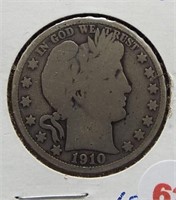 1910 Barber Silver Half Dollar.