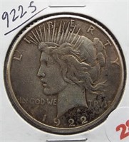 1922-S Peace Silver Dollar.