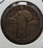 1927-D Standing Liberty Silver Quarter.