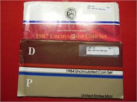 1984, 1987 Unc. Mint sets