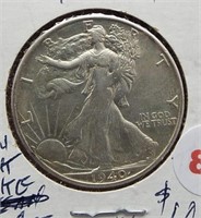 1940-S Walking Liberty Silver Half Dollar.