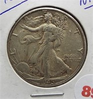 1945-D Walking Liberty Silver Half Dollar.