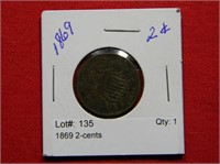 1869 2-cents