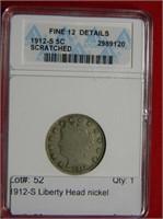 1912-S Liberty Head nickel