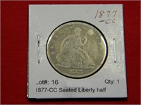 1877-CC Seated Liberty half