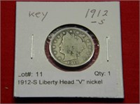 1912-S Liberty Head "V" nickel