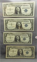 (4) 1957B $1 Silver Certificates.