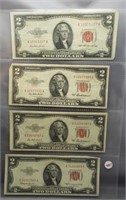 (4) $2 Red Seal Notes. Dates: 1953, 2-1953A,