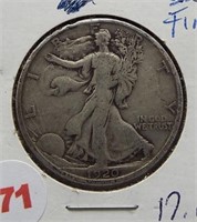 1920-D Walking Liberty Silver Half Dollar.
