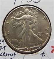 1935 Walking Liberty Silver Half Dollar.