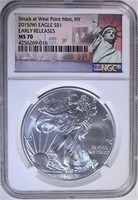 2015 (W) AMERICAN SILVER EAGLE, NGC MS-70