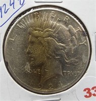 1924-D Peace Silver Dollar.