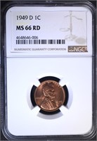 1949-D LINCOLN CENT NGC MS66 RD