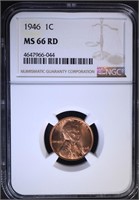 1946 LINCOLN CENT NGC MS 66 RD